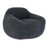 Lot of (2) Noble House Stella Dark Gray Faux Fur Bean Bag Chair with Memory Foam Filler - Thumbnail 1