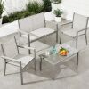 4-Piece Textilene Outdoor Conversation Set w/ Cushions, Table - Thumbnail 1