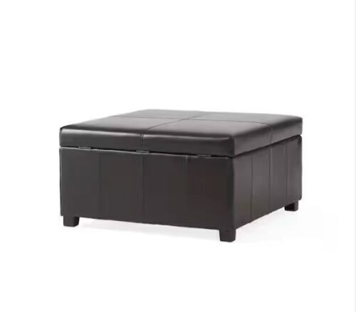 Noble House Forrester Espresso Square Storage Ottoman - Lot 94JF