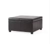 Noble House Forrester Espresso Square Storage Ottoman - Thumbnail 1