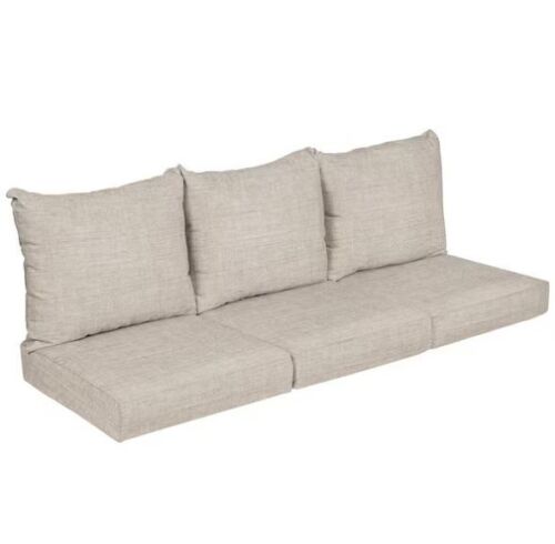 25 in. x 25 in. x 5 in. (6-Piece) Deep Seating Outdoor Couch Cushion in Sunbrella Cast Silver - Lot 98JF