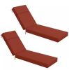 WNP 71 in. x 21 in. x 4 in. Outdoor Water-Resistant Replacement Chaise Lounge Seat Cushion Terra Red, 2 Pack - Thumbnail 1