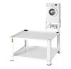 VEVOR 27.95 in. W Universal Laundry Pedestal Washing Machine Base White with Storage Shelf for Washer and Dryer - Thumbnail 1
