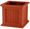 Pure Garden 14.65 in. Rattan Plant Pot, Terracotta - Thumbnail 1