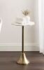 Kate and Laurel Sanzo 14 in. Gold Scalloped Round Marble End Tablev - Thumbnail 1
