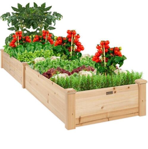 Wooden Raised Garden Bed Planter for Garden, Lawn, Yard - 8x2ft - Lot 459
