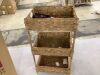 3-Tier Water Hyacinth Rolling Utility Cart w/ Weaved Baskets Natural - Thumbnail 4