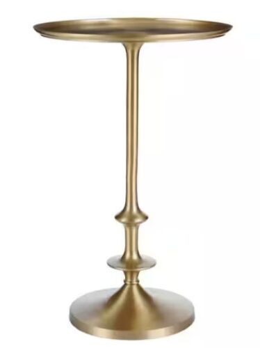 Bellkirk Round Gold Metal Accent Table (14.5 in. W x 22.25 in. H) - Lot 730JF