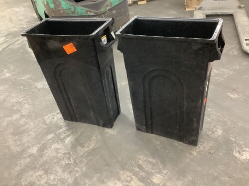 Lot of (2) United Solutions 23 Gal. Black Highboy Waste Container - Lot 734JF