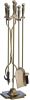 UniFlame 5-Piece Antique Brass Finish Fireplace Tools Set with Ball Handles - Thumbnail 1