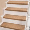 Bullnose Carpet Sisal Stair Treads, Set of 14, 9.44" X 29.5"x 1.9" - Thumbnail 1