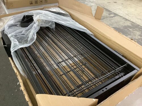 Metal Freestanding Dog Gate with Cat Door, 120" x 36" - Lot 162