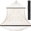 Cotton Rope 2-Person Double Hammock w/ Spreader Bars, Carrying Case - Thumbnail 1