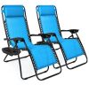 Set of 2 Adjustable Zero Gravity Patio Chair Recliners w/ Cup Holders - Thumbnail 1