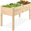 Raised Garden Bed, Elevated Wooden Planter Box w/ Foot Caps - 48x24x30in - Thumbnail 1
