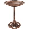 Vintage Outdoor Garden Bird Bath w/ Fleur-de-Lis Accents - Thumbnail 1