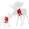 5ft 2-Piece Moose Family Lighted Outdoor Christmas Decor Set w/ LED Lights - Thumbnail 1