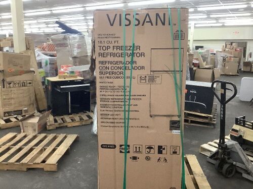 Vissani 18.1 cu. ft. Top Freezer Refrigerator in White, Garage Ready - Lot 421JF