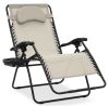 Oversized Reclining Zero Gravity Chair Lounger w/ Cup Holder, Pillow - Thumbnail 1