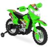 6V Kids Electric Ride-On Motorcycle Toy w/ Training Wheels, Lights, Music - Thumbnail 1