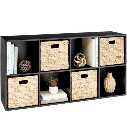 8-Cube Bookshelf, 11in Storage Display w/ Removable Panels, Customizable - Lot 522