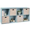 8-Cube Bookshelf, 11in Storage Display w/ Removable Panels, Customizable - Thumbnail 1