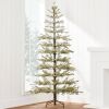 7.5' Green Pre-Lit Sparse Flocked Christmas Tree w/ 2-in-1 LEDs, Cordless Connection - Thumbnail 1