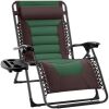 Oversized Padded Zero Gravity Chair, Folding Recliner w/ Headrest, Side Tray - Thumbnail 1