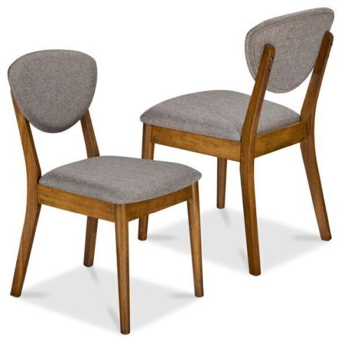 2-Piece Mid-Century Modern Wood &Upholstered Dining Chair Set - Lot 113