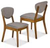 2-Piece Mid-Century Modern Wood &Upholstered Dining Chair Set - Thumbnail 1