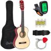 30in Kids Acoustic Guitar Beginner Starter Kit with Strap, Case, Strings - Thumbnail 1