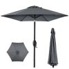 Outdoor Market Patio Umbrella w/ Push Button Tilt, Crank Lift - 7.5ft - Thumbnail 1