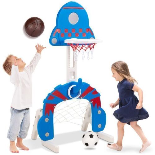 3-in-1 Toddler Basketball Hoop Sports Activity Center Play Set - Lot 615