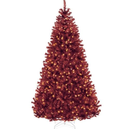 6' Pre-Lit Artificial Burgundy Christmas Tree w/ Incandescent Lights - Lot 645