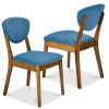 2-Piece Mid-Century Modern Wood &Upholstered Dining Chair Set - Thumbnail 1