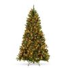 7.5' Pre-Lit Pre-Decorated Spruce Christmas Tree w/ Pine Cones, Berries - Thumbnail 1