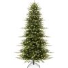 7.5' Pre-Lit Artificial Aspen Slim Noble Fir Christmas Tree w/ Metal Stand - Thumbnail 1