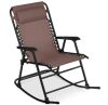 Folding Outdoor Zero Gravity Rocking Lounge Chair w/ Headrest Pillow - Thumbnail 1