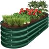 Outdoor Raised Metal Oval Garden Bed, Planter Box - 4x2x1ft - Thumbnail 1
