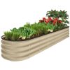 Outdoor Metal Raised Oval Garden Bed for Vegetables, Flowers - 8x2x1ft - Thumbnail 1