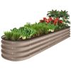 Outdoor Metal Raised Oval Garden Bed for Vegetables, Flowers - 8x2x1ft - Thumbnail 1