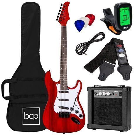Beginner Electric Guitar Kit w/ Case, 10W Amp, Tremolo Bar - 39in - Lot 141