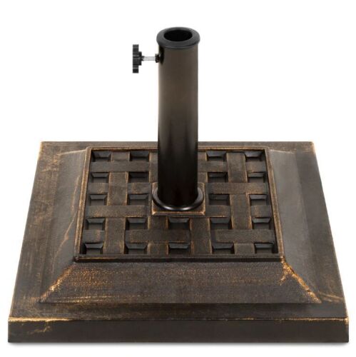 26lb Steel Square Patio Umbrella Base Stand, Basketweave Pattern - Lot 383