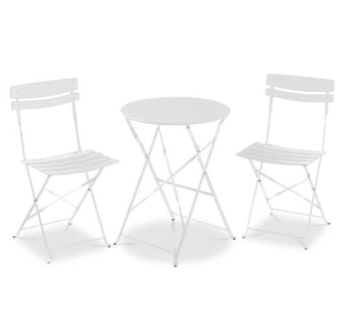 3-Piece Small Folding Patio Bistro Set w/ 2 Chairs - Lot 375