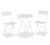 3-Piece Small Folding Patio Bistro Set w/ 2 Chairs - Thumbnail 1