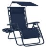 Folding Zero Gravity Recliner Patio Lounge Chair w/ Canopy, Side Tray - Thumbnail 1