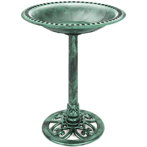 Vintage Outdoor Garden Bird Bath w/ Fleur-de-Lis Accents - Lot 790