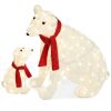 2-Piece Lighted Polar Bear Family Outdoor Decor Set w/ LED Lights - Thumbnail 1