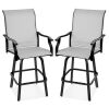 Set of 2 Swivel Barstools w/ 360 Rotation, All-Weather Mesh - Thumbnail 1