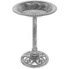 Vintage Outdoor Garden Bird Bath w/ Fleur-de-Lis Accents - Thumbnail 1